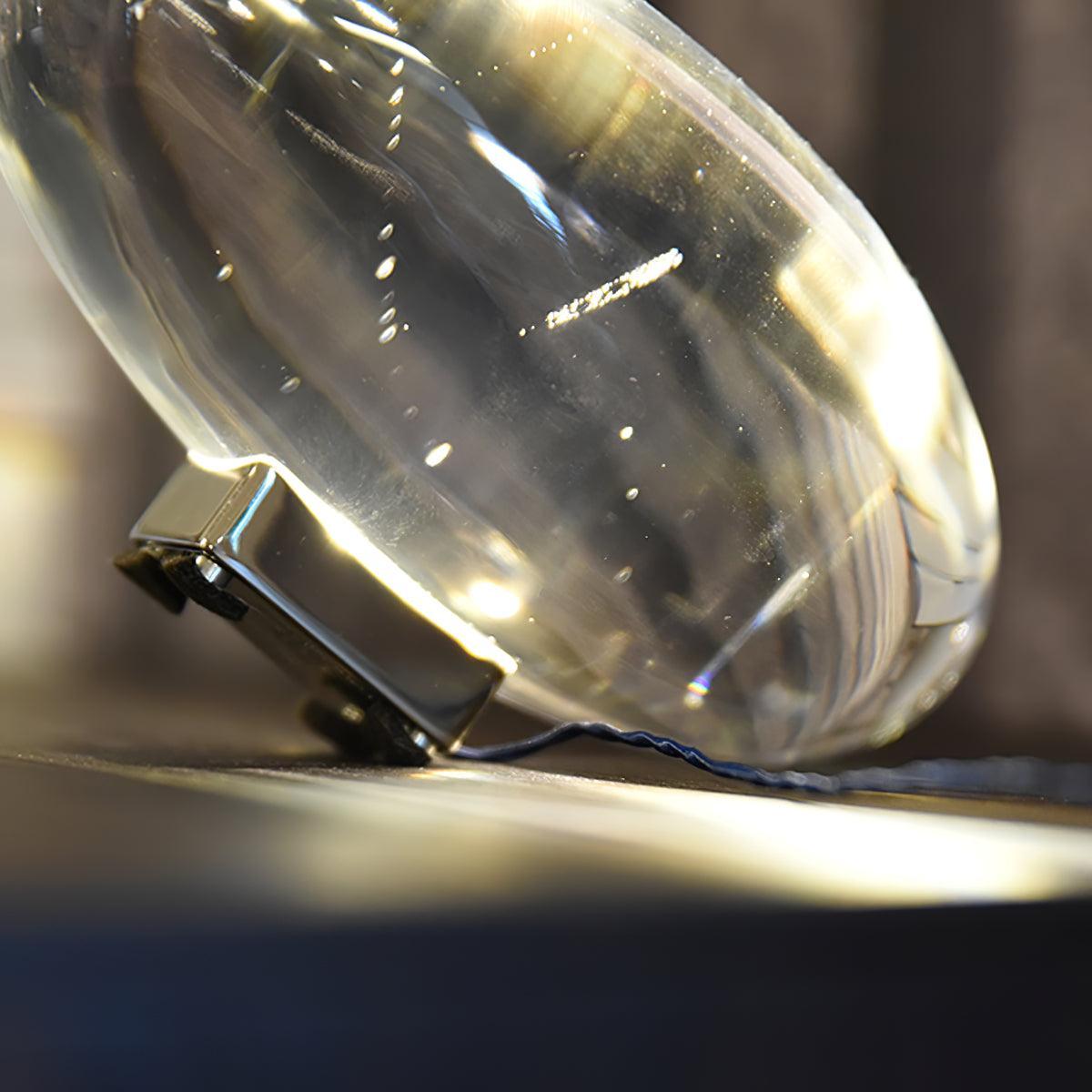 Crystal Pebble Chrome Table Lamp