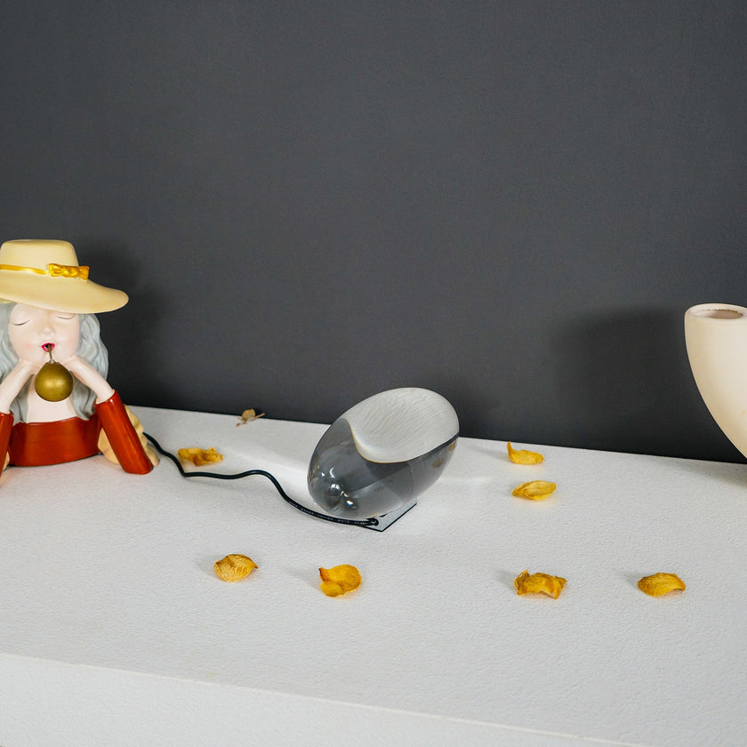 Crystal Pebble Chrome Table Lamp