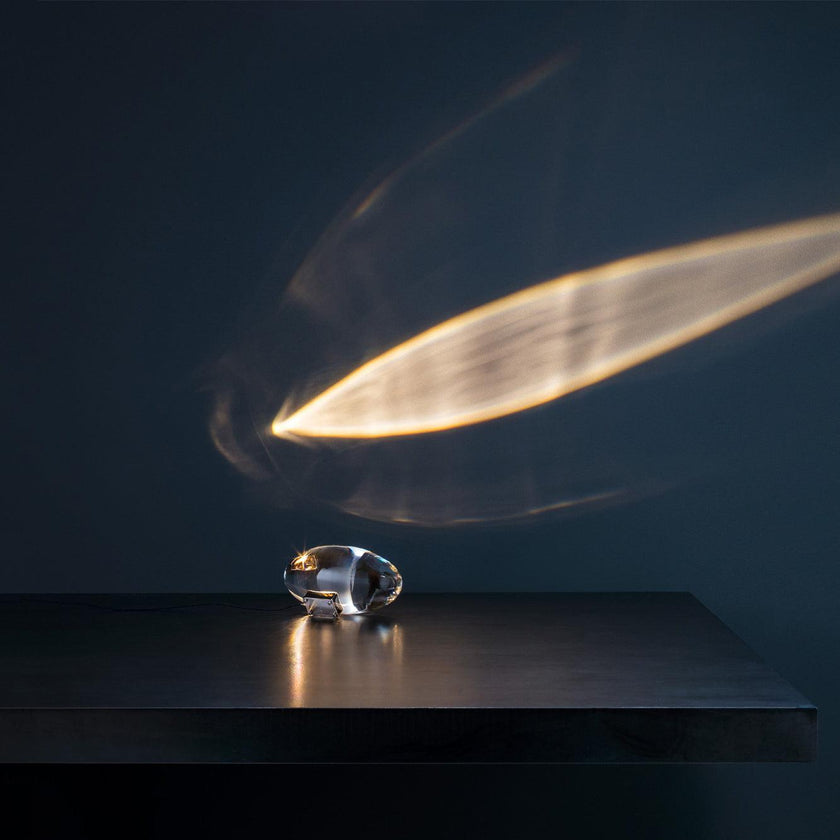 Crystal Pebble Chrome Table Lamp