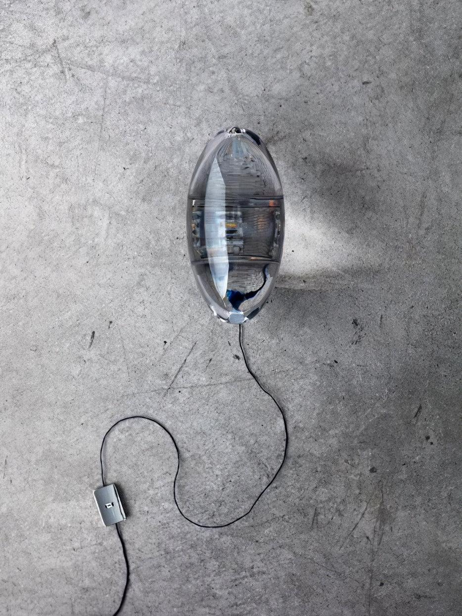 Crystal Pebble Chrome Table Lamp