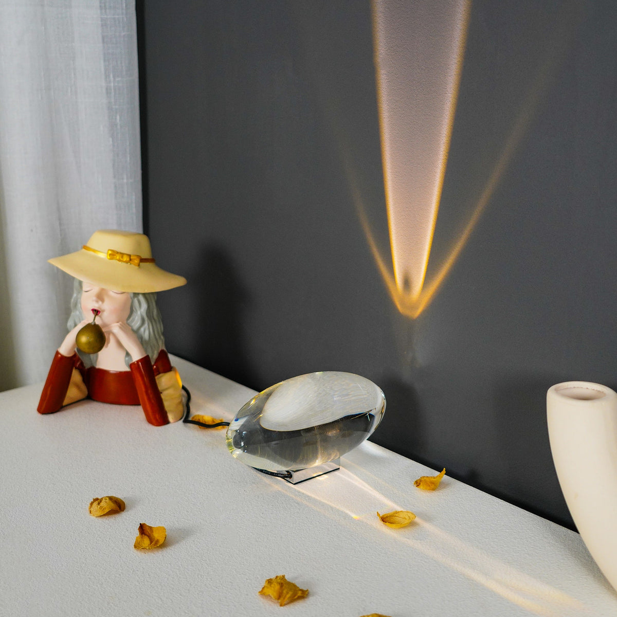 Crystal Pebble Chrome Table Lamp
