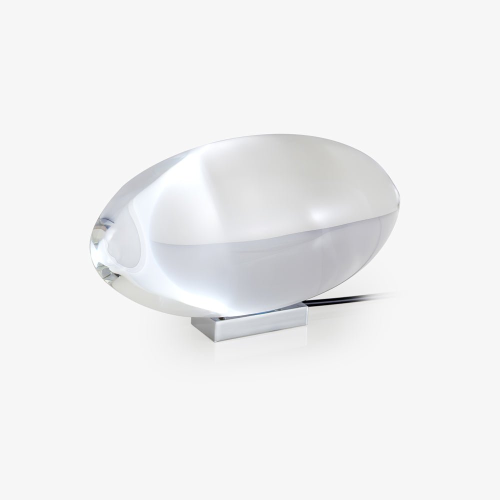 Crystal Pebble Chrome Table Lamp