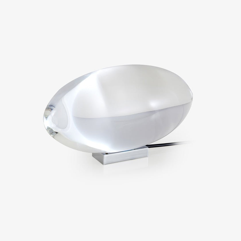 Crystal Pebble Chrome Table Lamp