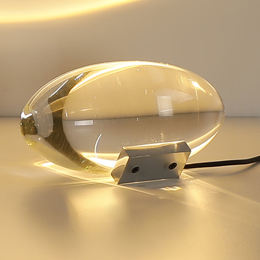 Crystal Pebble Chrome Table Lamp