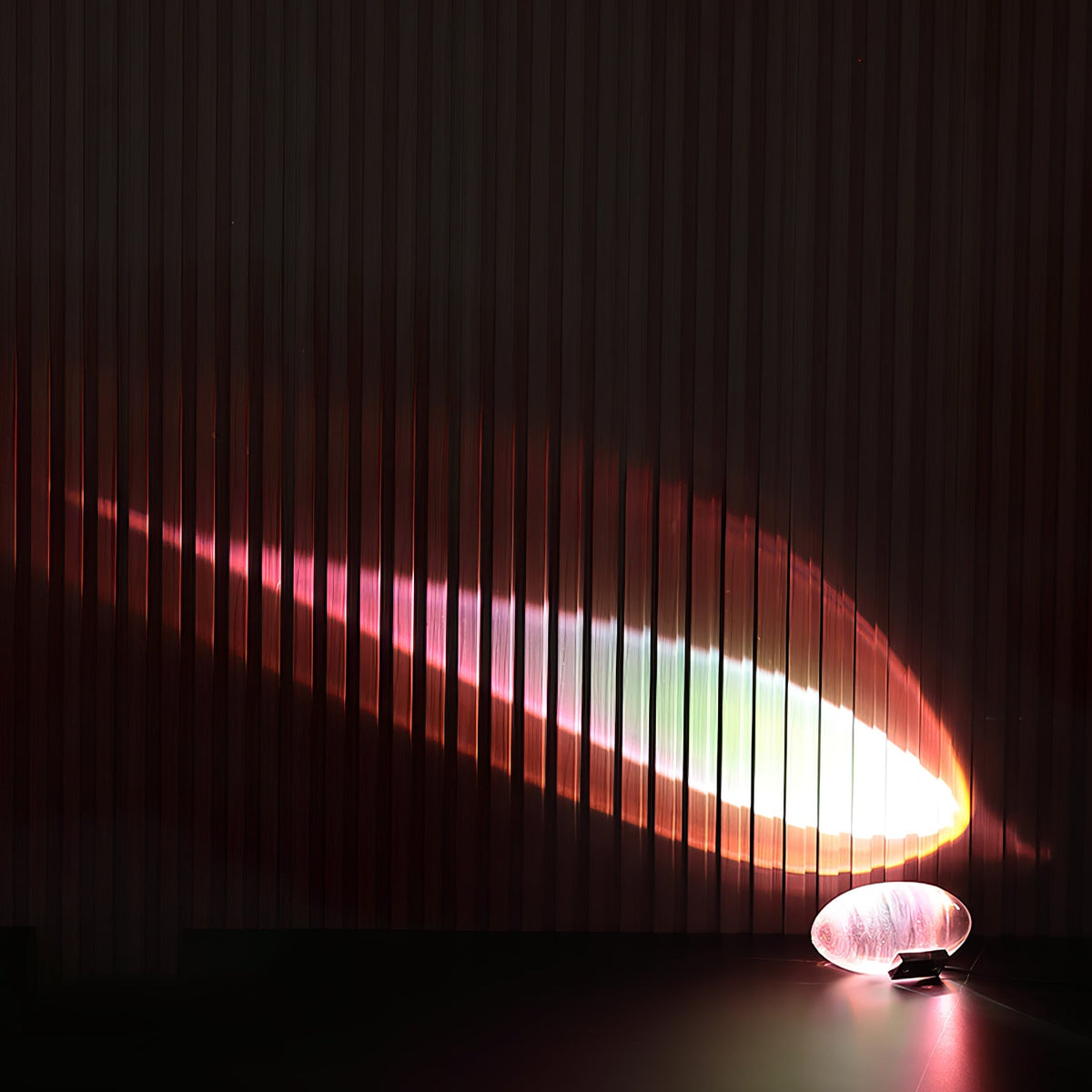 Crystal Pebble Chrome Table Lamp