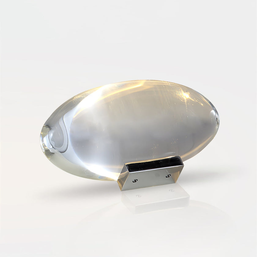 Crystal Pebble Chrome Table Lamp