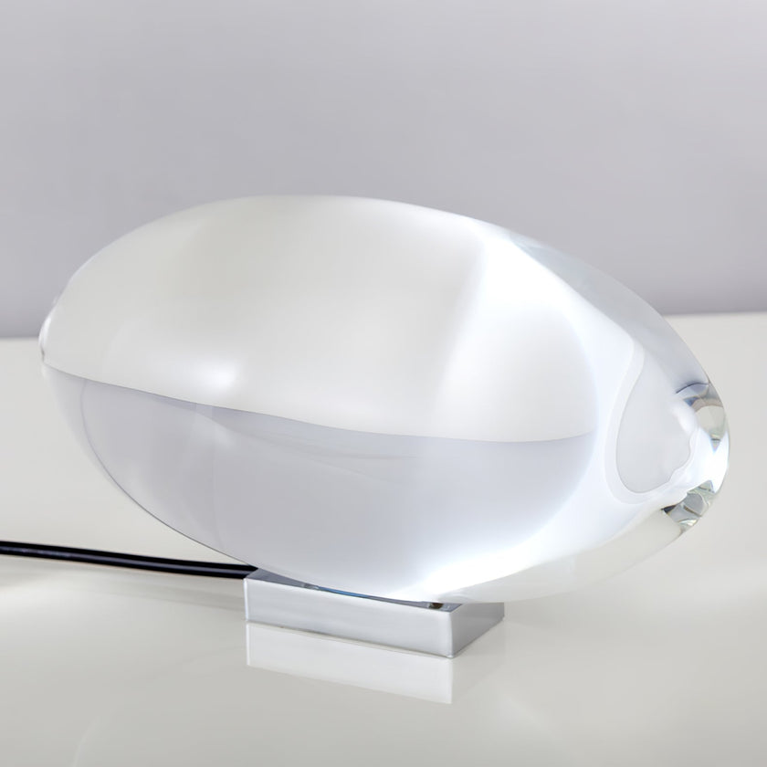 Crystal Pebble Chrome Table Lamp