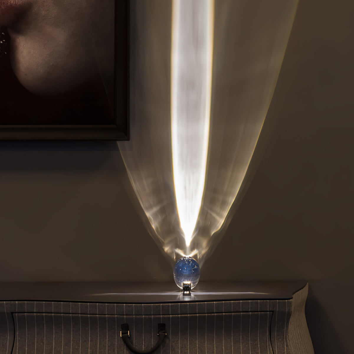 Crystal Pebble Chrome Table Lamp