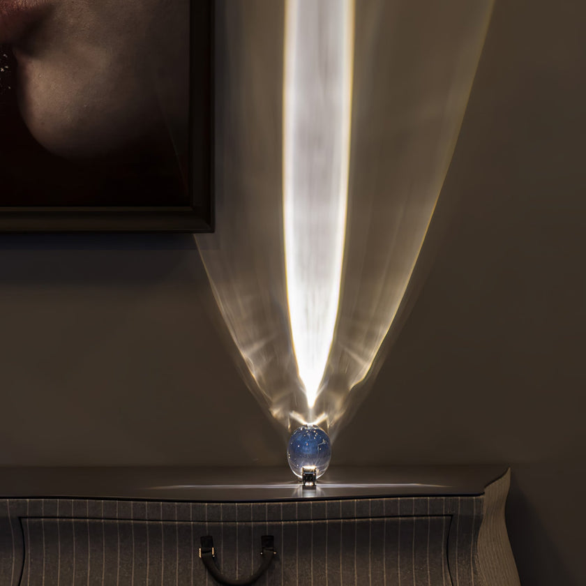 Crystal Pebble Chrome Table Lamp
