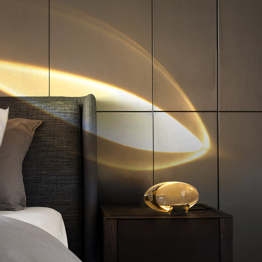 Crystal Pebble Chrome Table Lamp