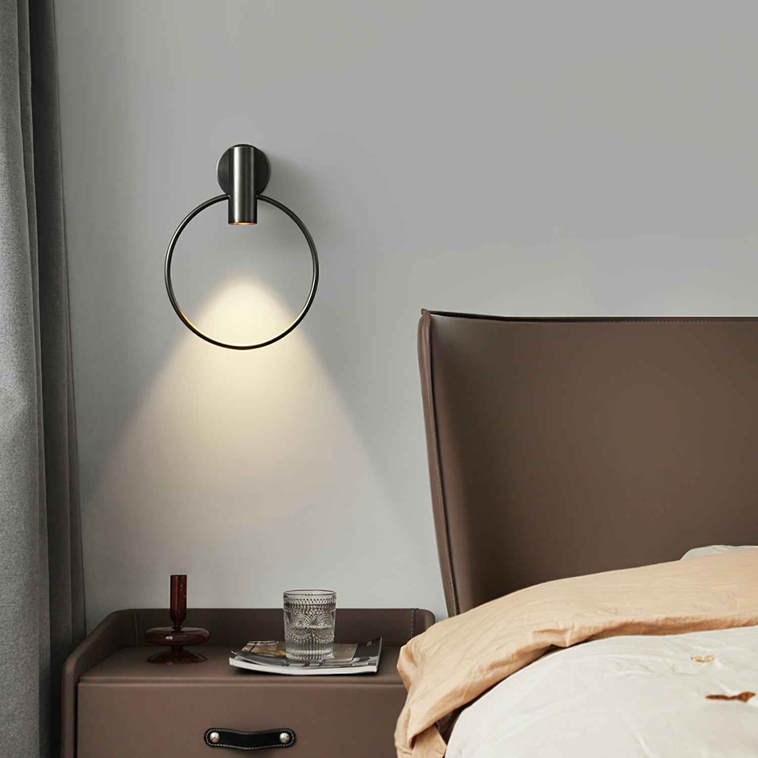Calvrane Brass Round Wall Sconce