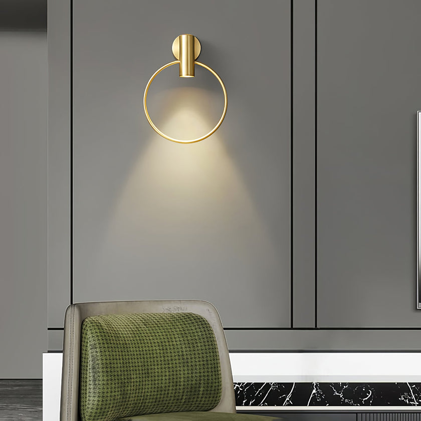 Calvrane Brass Round Wall Sconce