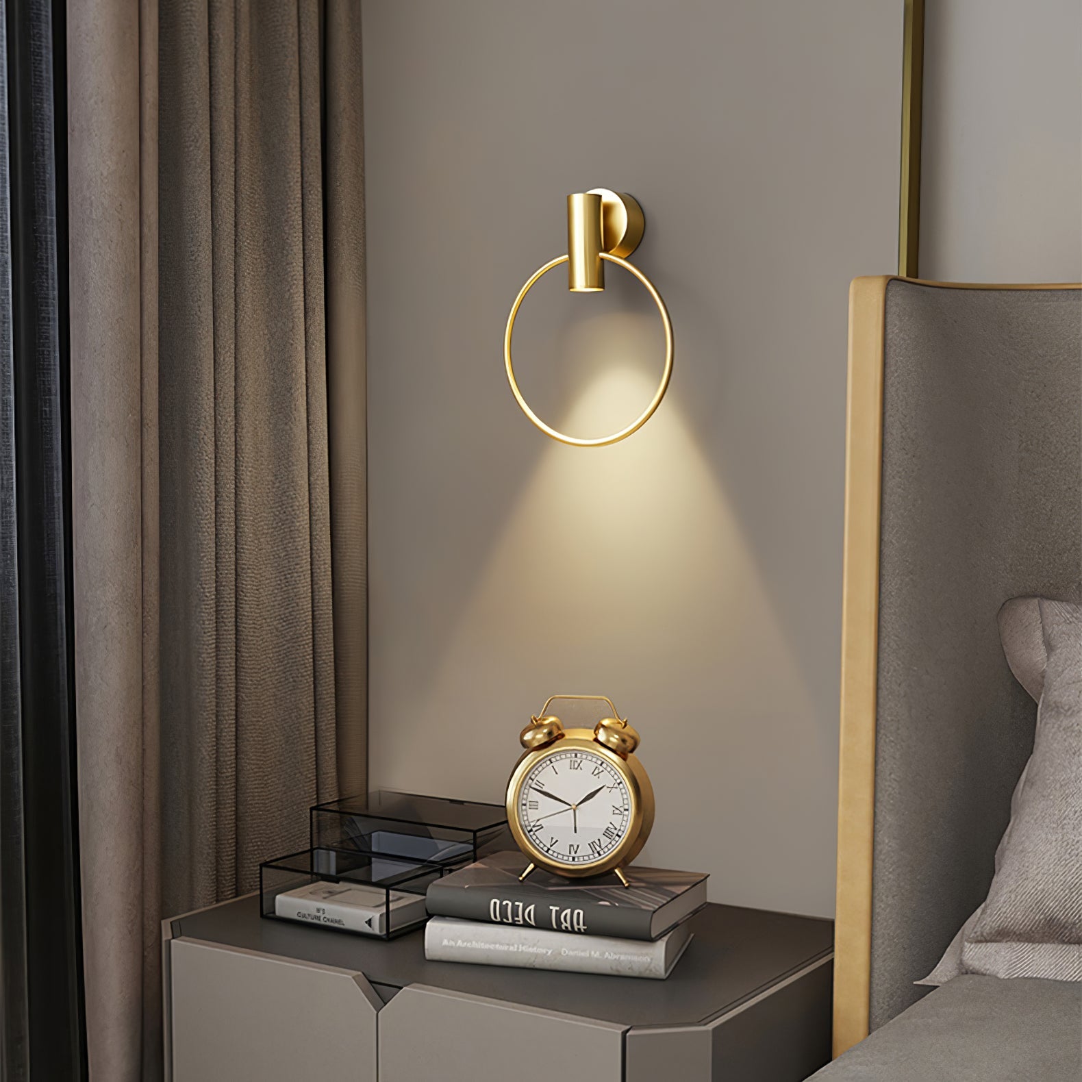 Calvrane Brass Round Wall Sconce