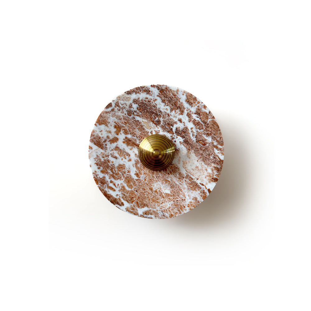 Calvrane Red Marble Round Wall Lamp