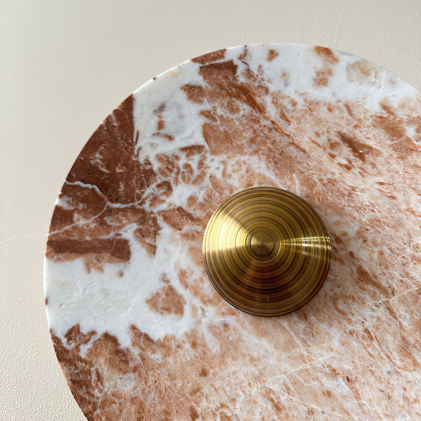 Calvrane Red Marble Round Wall Lamp