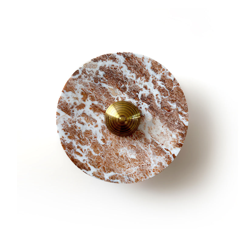 Calvrane Red Marble Round Wall Lamp
