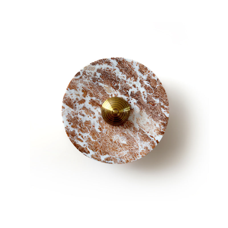 Calvrane Red Marble Round Wall Lamp