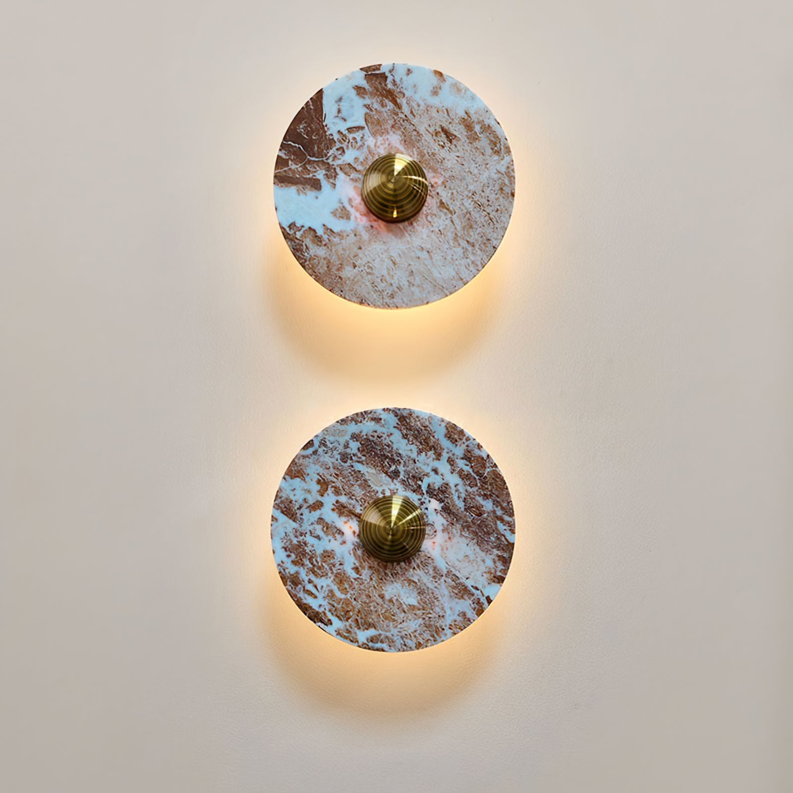 Calvrane Red Marble Round Wall Lamp