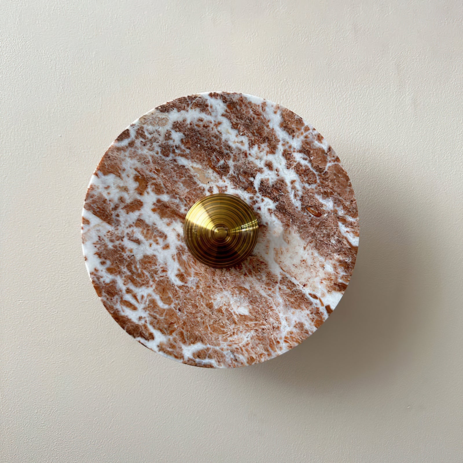 Calvrane Red Marble Round Wall Lamp