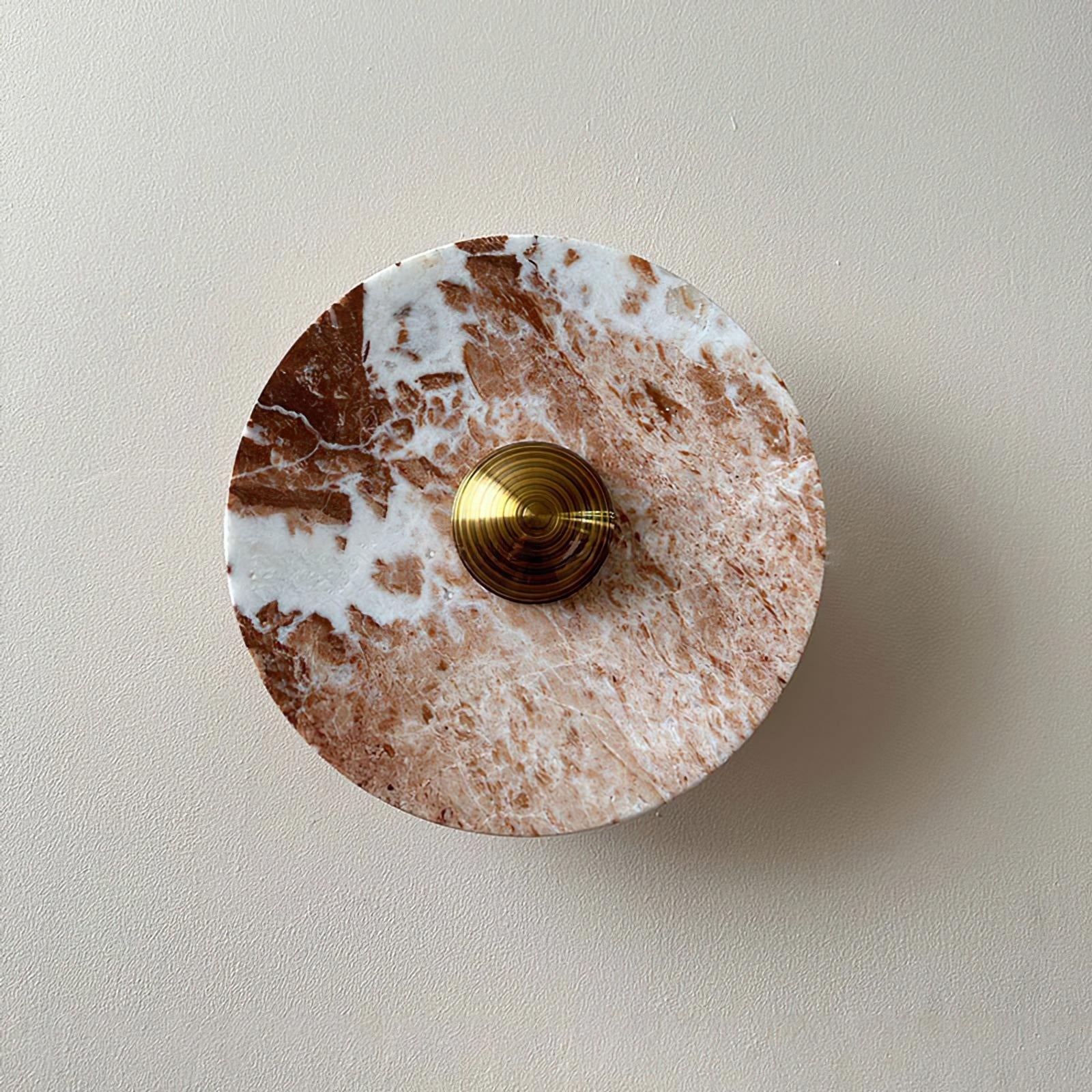 Calvrane Red Marble Round Wall Lamp