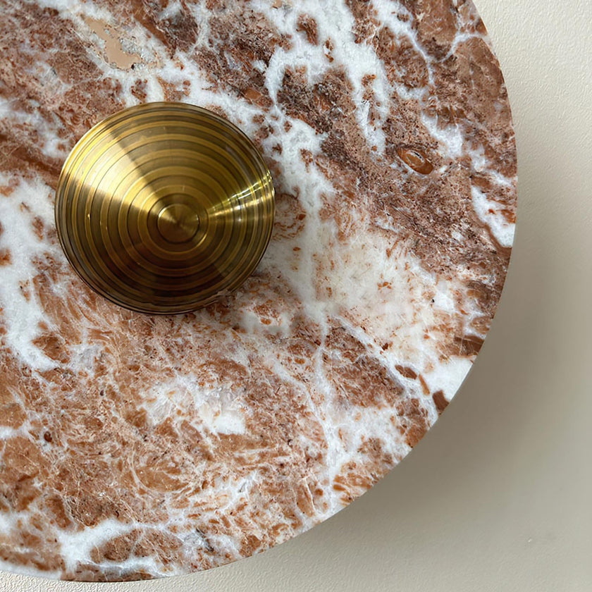 Calvrane Red Marble Round Wall Lamp