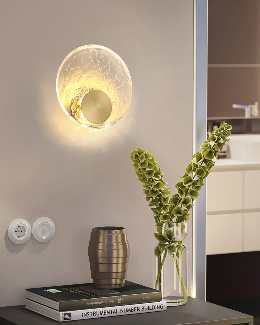 Calvrane Brass Crystal Wall Sconce