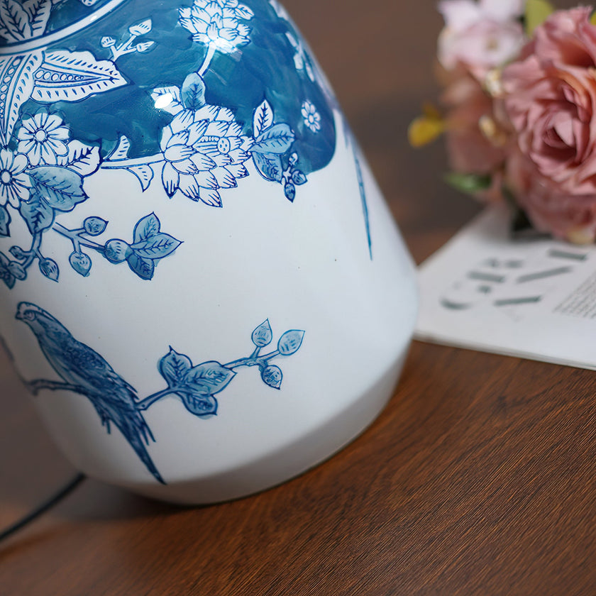 Blue & White Ceramic Ginger Jar Table Lamp
