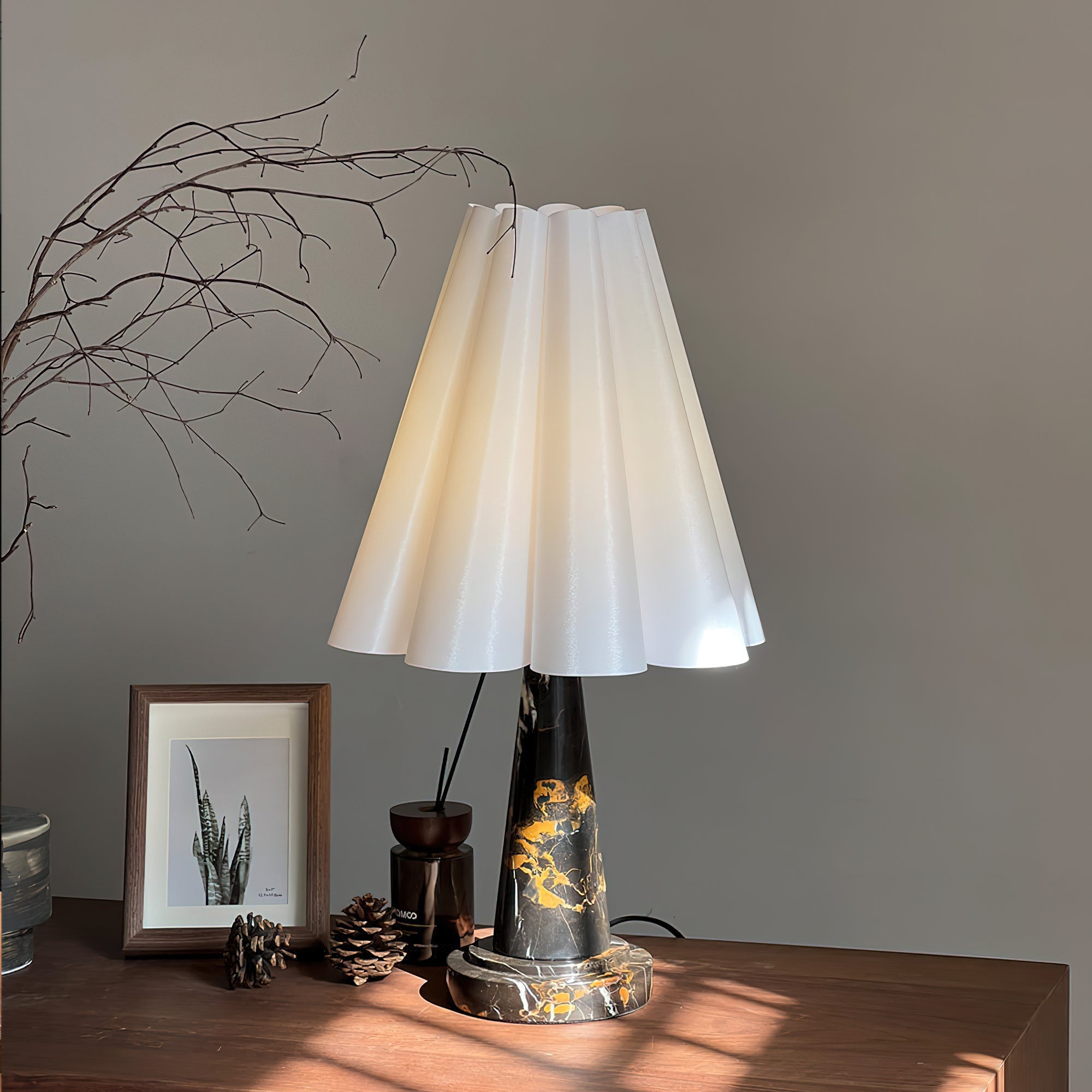 Calvrane Marble Cone Table Lamp