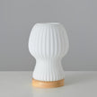 Pleated Glass & Rubberwood Table Lamp