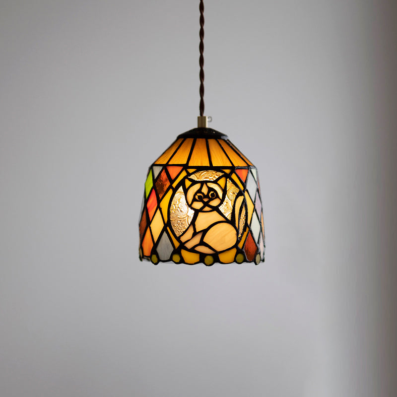Calvrane Stained Glass Floral Pendant Light
