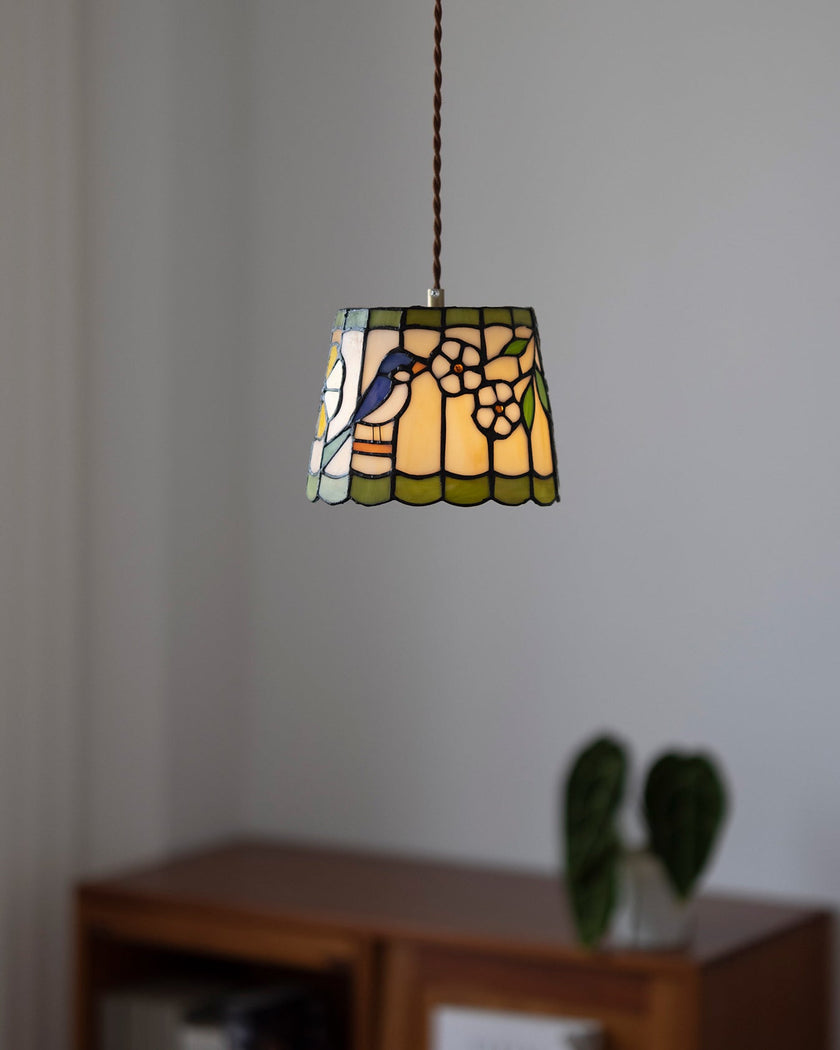 Calvrane Stained Glass Floral Pendant Light
