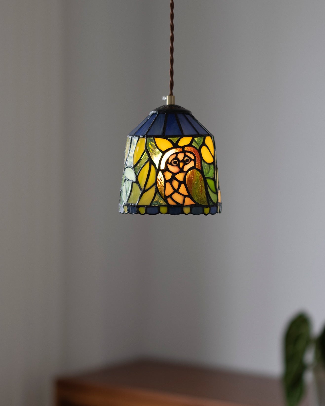 Calvrane Stained Glass Floral Pendant Light