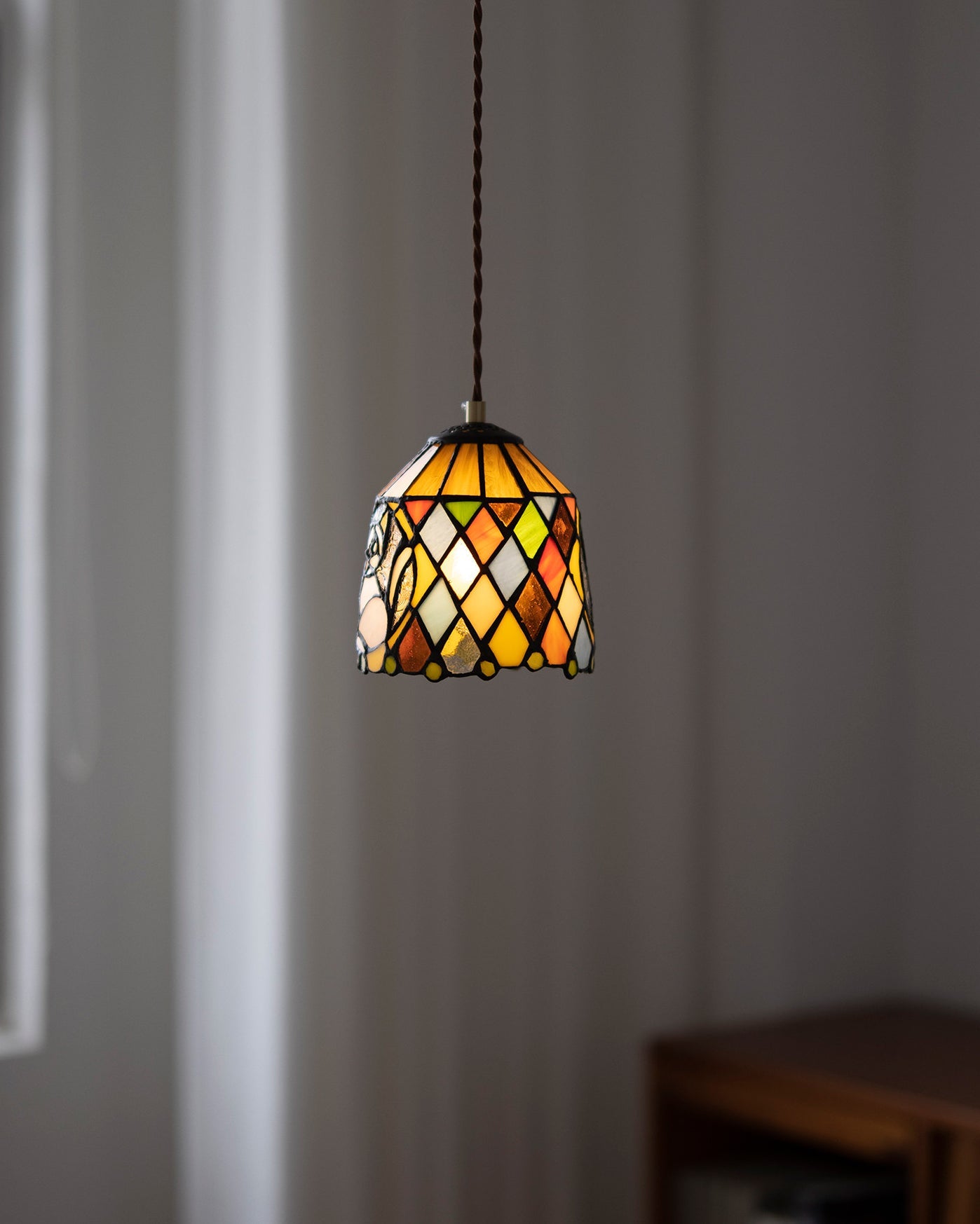 Calvrane Stained Glass Floral Pendant Light