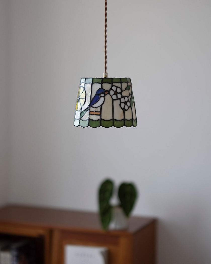Calvrane Stained Glass Floral Pendant Light