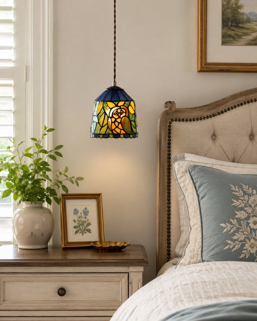 Calvrane Stained Glass Floral Pendant Light