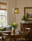 Calvrane Stained Glass Floral Pendant Light
