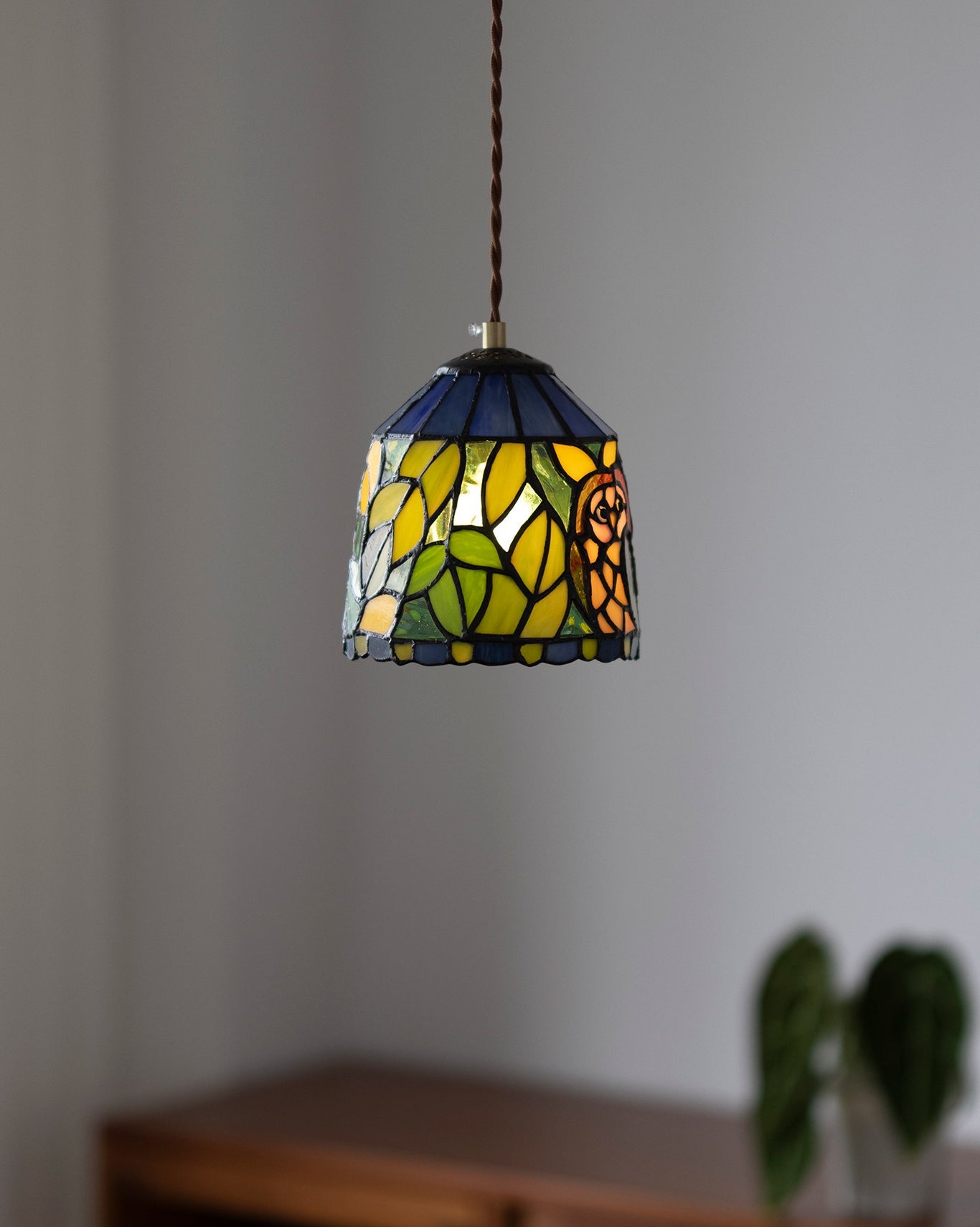 Calvrane Stained Glass Floral Pendant Light