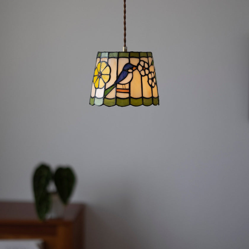 Calvrane Stained Glass Floral Pendant Light
