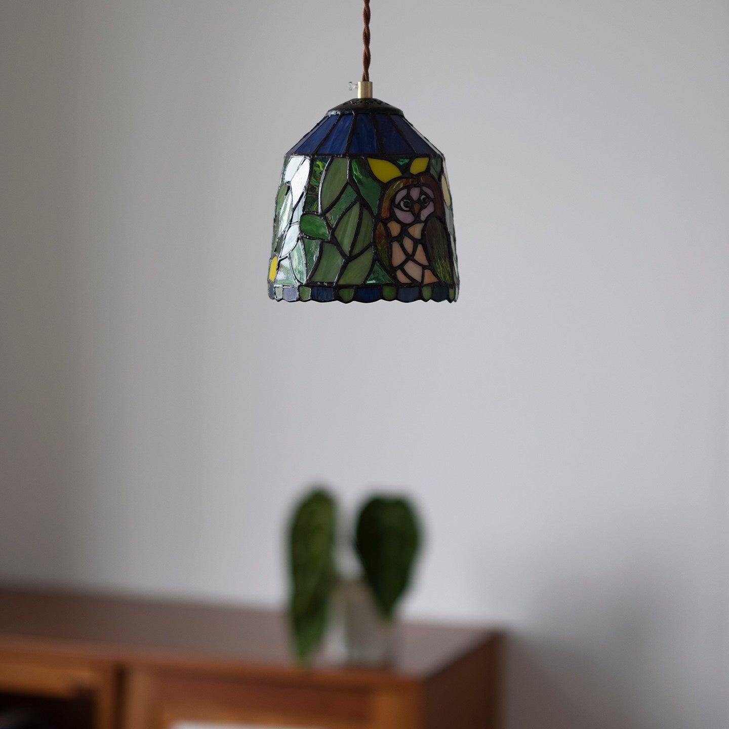 Calvrane Stained Glass Floral Pendant Light