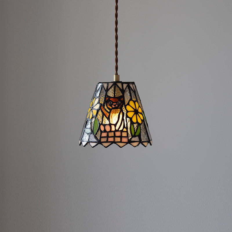 Calvrane Stained Glass Floral Pendant Light