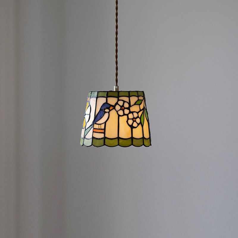Calvrane Stained Glass Floral Pendant Light