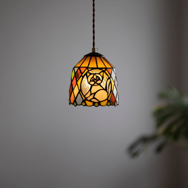 Calvrane Stained Glass Floral Pendant Light