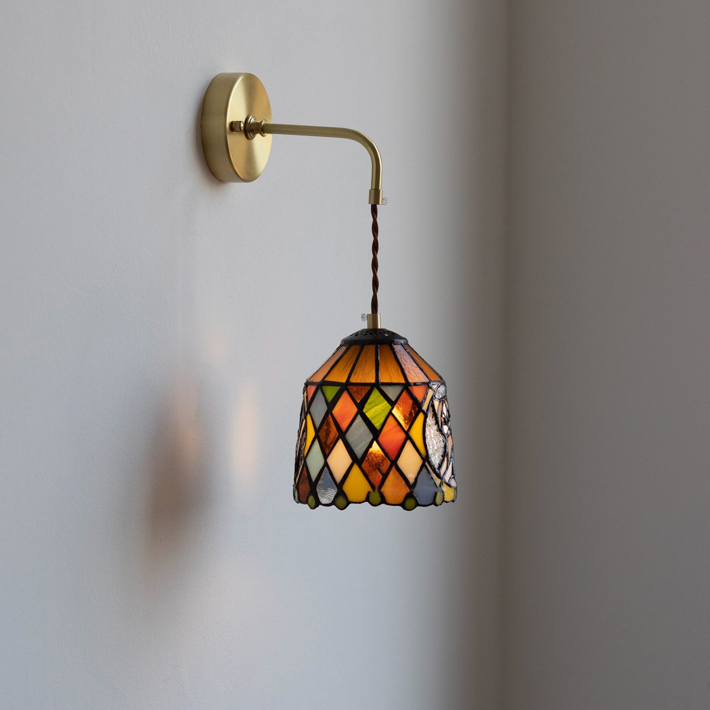 Calvrane Stained Glass Floral Wall Sconce