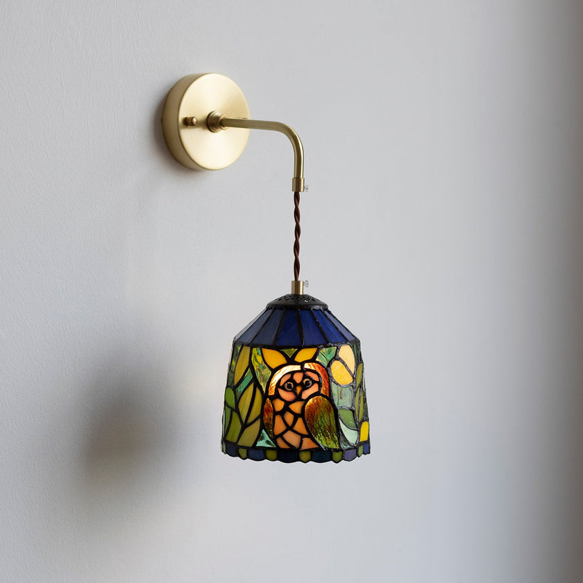 Calvrane Stained Glass Floral Wall Sconce