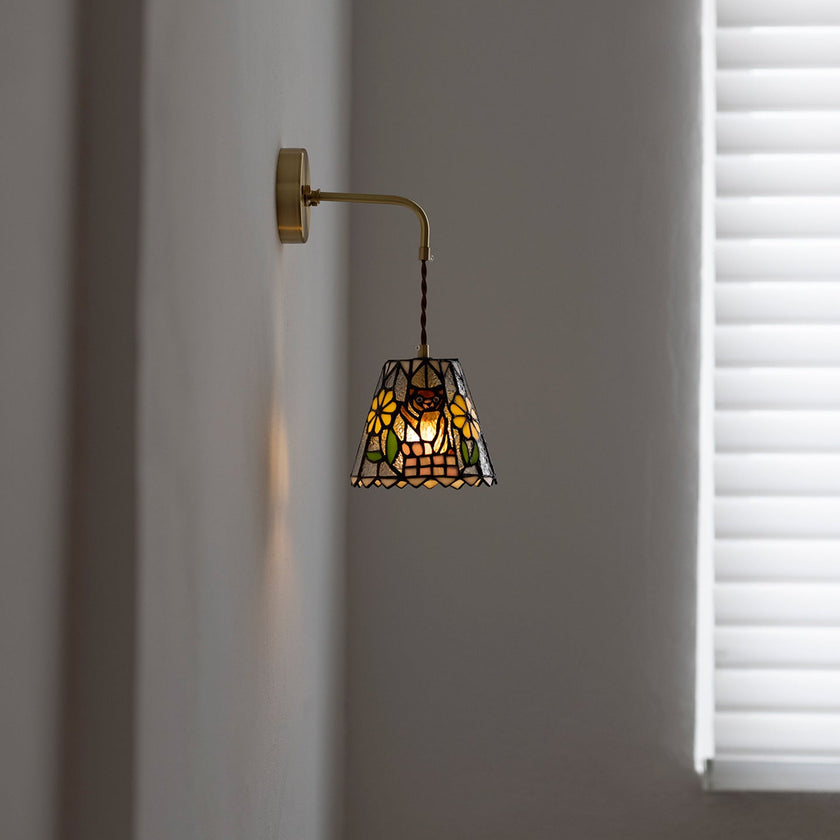 Calvrane Stained Glass Floral Wall Sconce