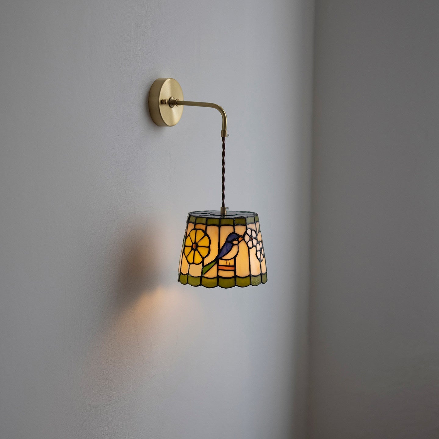 Calvrane Stained Glass Floral Wall Sconce
