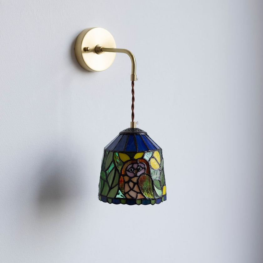 Calvrane Stained Glass Floral Wall Sconce