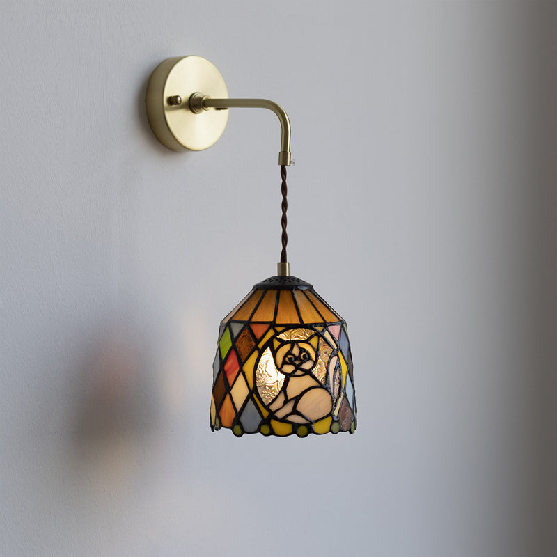 Calvrane Stained Glass Floral Wall Sconce