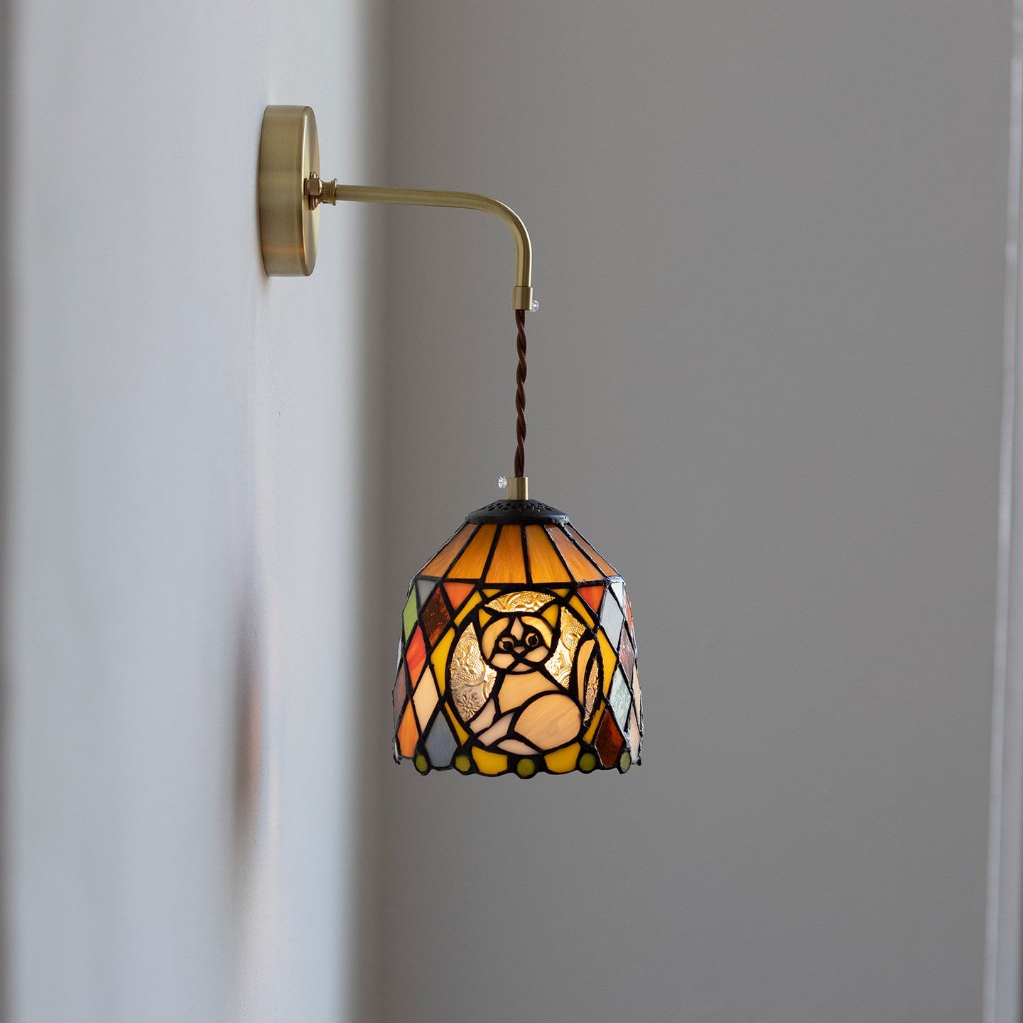 Calvrane Stained Glass Floral Wall Sconce