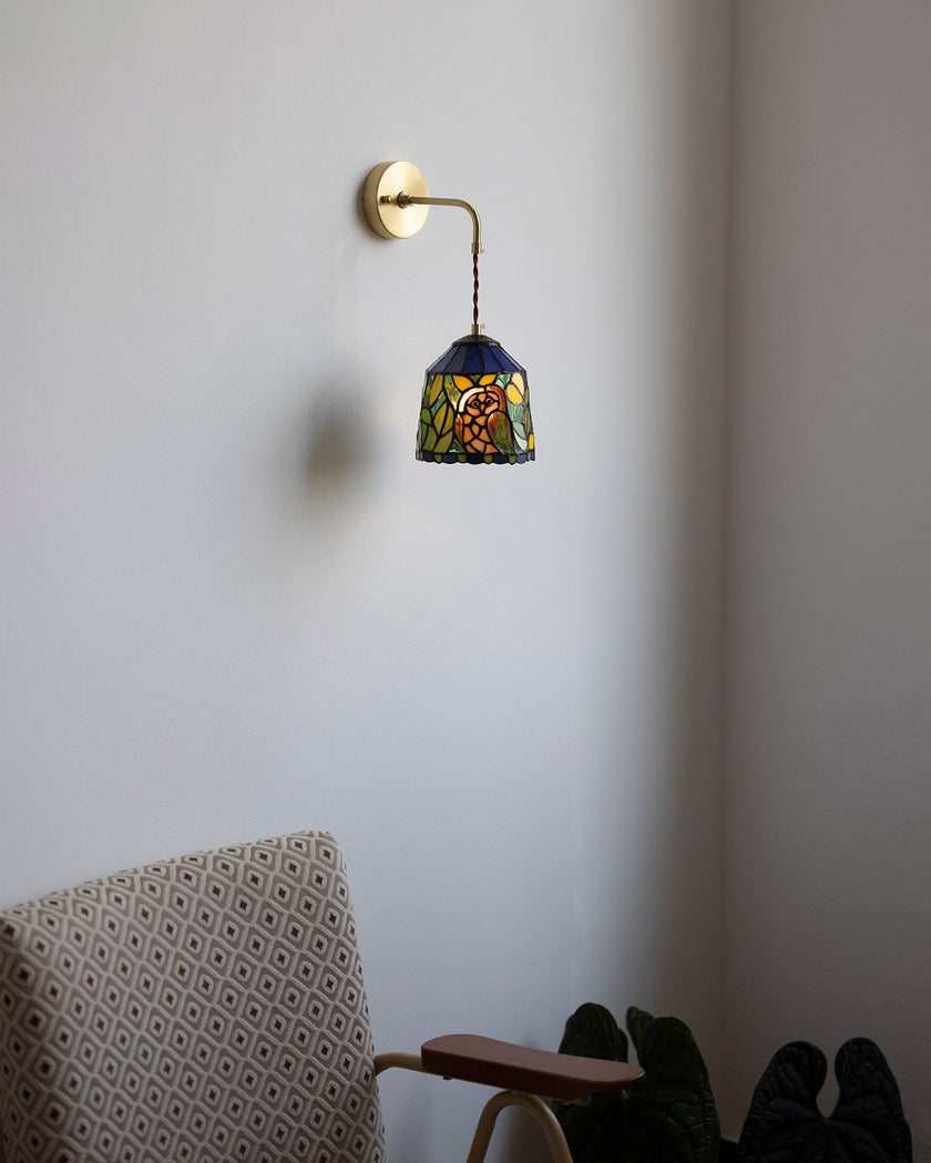 Calvrane Stained Glass Floral Wall Sconce